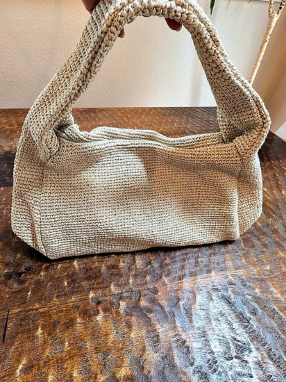 COS Slouchy Raffia Tote Beige - Picture 6 of 7